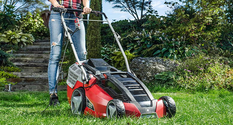 a lawn is mowed